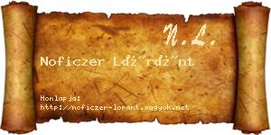Noficzer Lóránt névjegykártya
