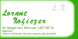 lorant noficzer business card